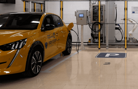 HepcoMotion - Low Maintenance, heavy-duty linear guide provides repeatability and precision for an autonomous EV fleet car charging station